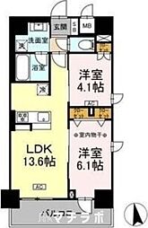 CEDAR　NORITAKE 5階2LDKの間取り