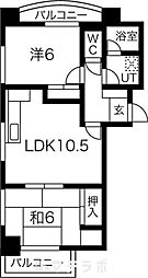 WIN大須 6階2DKの間取り