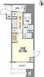 フレールコート東別院 4階1Kの間取り