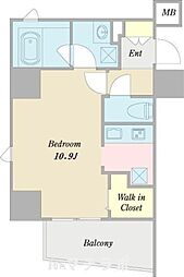 アビタシオン内山 7階ワンルームの間取り
