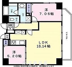 KDX泉レジデンス 4階2LDKの間取り