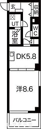 音羽壱番館金山 1DKの間取図画像