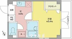 エスペランサ鶴舞19 4階1Kの間取り