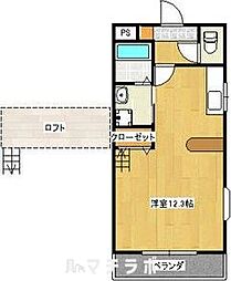 サニーフラット瑞穂 2階ワンルームの間取り