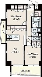 サムティレジデンス名城公園 2階2LDKの間取り