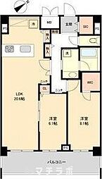 グランルクレ新栄イースト 9階2LDKの間取り