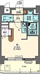 エステシア名駅 13階ワンルームの間取り