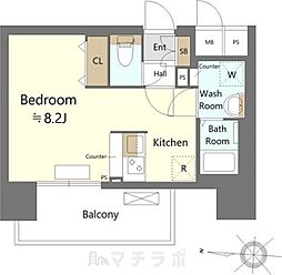 SHOKEN Residence名古屋太閤通 14階1Kの間取り