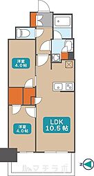 プレサンス名駅南ブリエ 12階2LDKの間取り