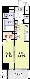 クレストタワー栄 5階1LDKの間取り