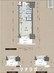 プレサンスSAKAEリバースタイル 4階ワンルームの間取り