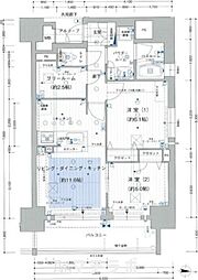 プレサンスロジェ丸の内 7階2LDKの間取り
