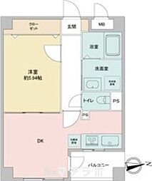 アーバンラックス今池 1階1DKの間取り
