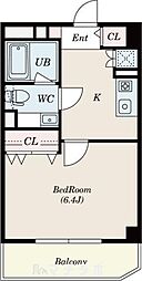 アール押切 6階1Kの間取り