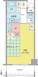 鶴舞ガーデンコート ワンルームの間取図画像