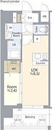 名古屋市北区若葉通1丁目マンション 1LDKの間取図画像