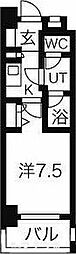 メリヴ鶴舞 1Kの間取図画像