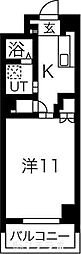 グランダール吹上 1Kの間取図画像