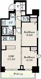 S-RESIDENCEAOI2 2LDKの間取図画像