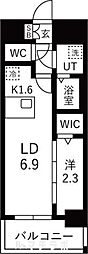 メイクスアート名古屋城西 1LDKの間取図画像