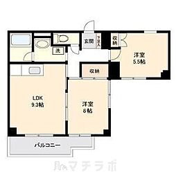 Kコート 2LDKの間取図画像