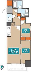 プレサンスTHE久屋大通レジェンド 2LDKの間取図画像