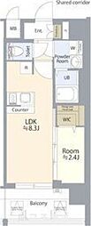 名古屋市北区若葉通1丁目マンション 1LDKの間取図画像