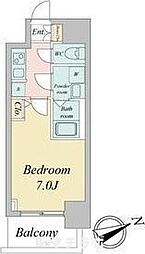 オーキッドレジデンス鶴舞 1Kの間取図画像