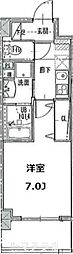 ジュール亀島 1Kの間取図画像