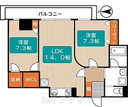 ランドハウス泉 2LDKの間取図画像