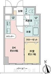 ラドゥセール今池 1LDKの間取図画像
