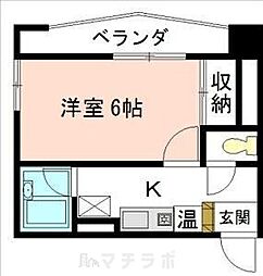 Atともえ 1Kの間取図画像