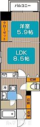 ライブコート泉 1LDKの間取図画像