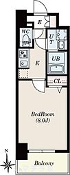 S-RESIDENCE尾頭橋beaute 1Kの間取図画像