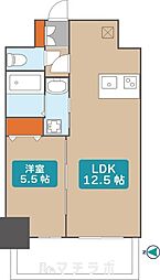プレサンス新栄アーバンフロー 1LDKの間取図画像