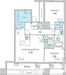 名古屋市千種区今池1丁目マンション 2LDKの間取図画像
