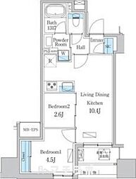 名古屋市千種区今池1丁目マンション 2LDKの間取図画像