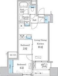 名古屋市千種区今池1丁目マンション 2LDKの間取図画像