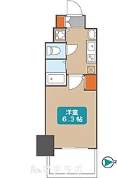 プレサンス金山グリーンパークス ワンルームの間取図画像