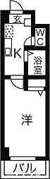 ジョバネ藤原 1Kの間取図画像