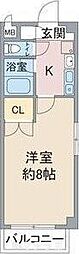 レージュ松原 1Kの間取図画像