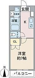 アールズタワー池下西 1Kの間取図画像