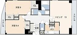 アビタシオン泉 2LDKの間取図画像