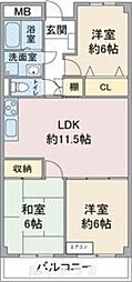 マリオン大曽根協同ビル 3LDKの間取図画像