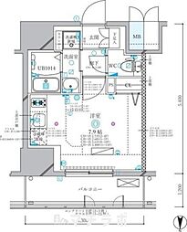 ディアレイシャス名古屋浄心II ワンルームの間取図画像
