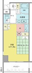 鶴舞ガーデンコート ワンルームの間取図画像