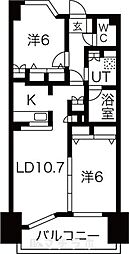 ヴィラエーデル大須 2LDKの間取図画像