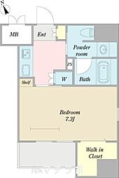 アビタシオン今池パルク 1Kの間取図画像