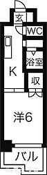 サンピアオカヤス 1Kの間取図画像