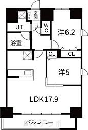 トレヴィ高岳 2LDKの間取図画像